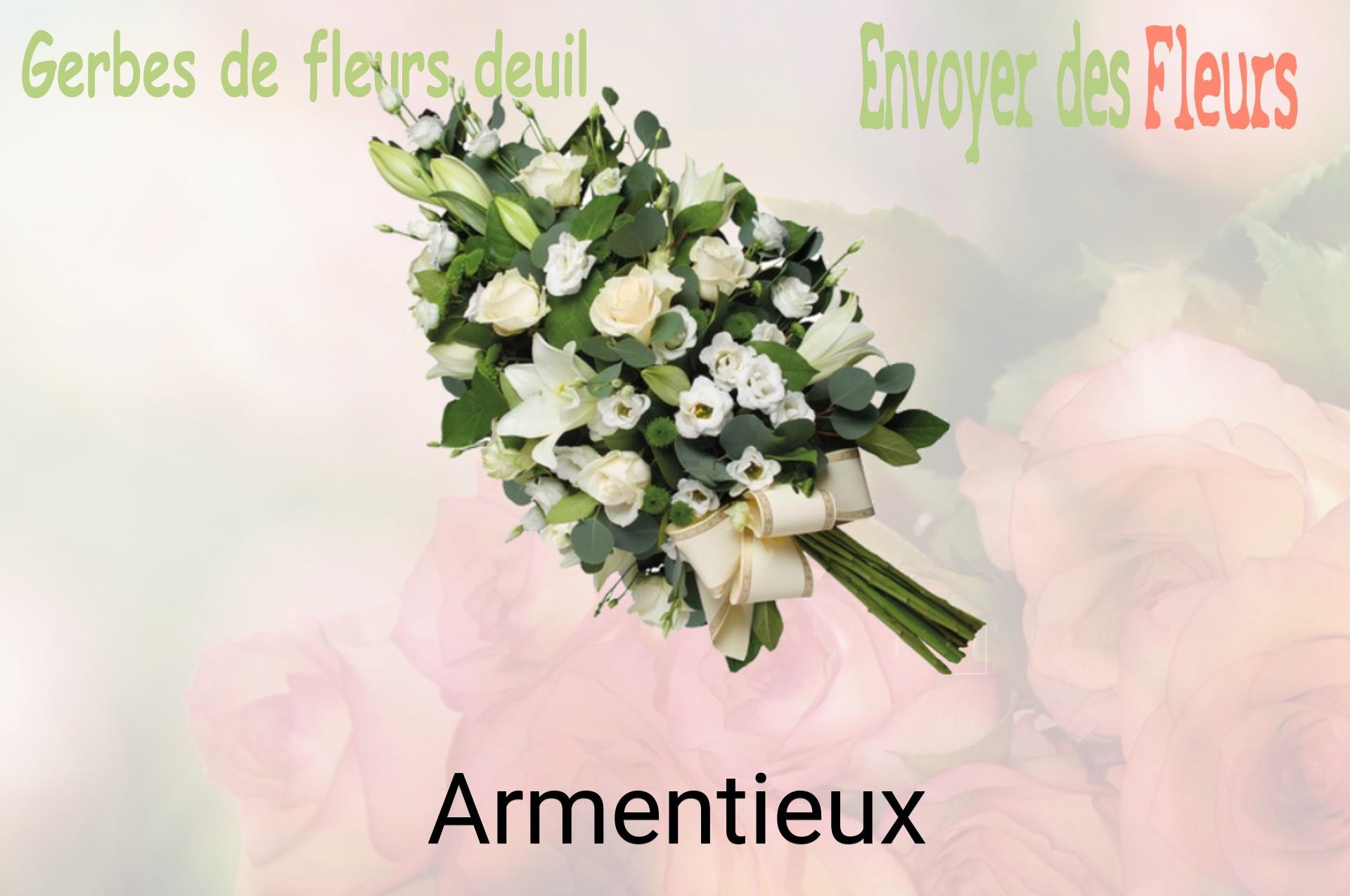 Gerbe de fleurs de deuil livrée à Armentieux